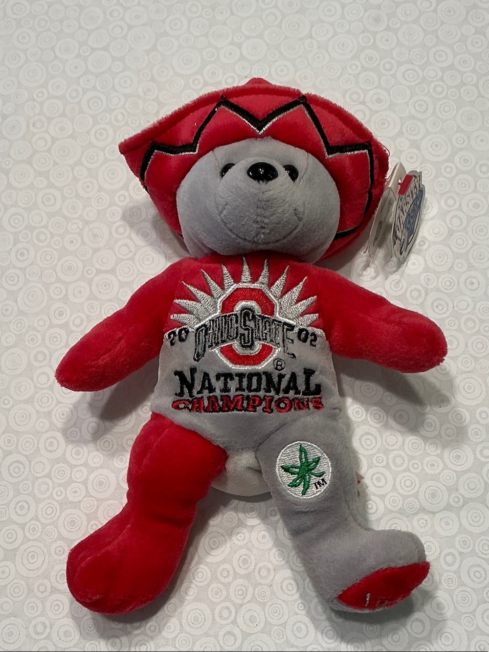 Red & Gray Plush Bear - Collegiate Kids Toy - Ohio State 2002 National Champion - Picture 3 of 4